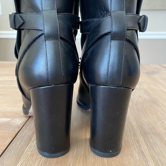 VALENTINO GARAVANI floral apliqué ankle boots black sz 40.5 - Picture 10 of 12